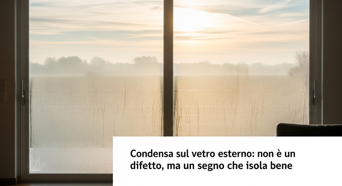 Condensa esterna sui vetri