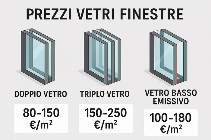 prezzi vetri finestre