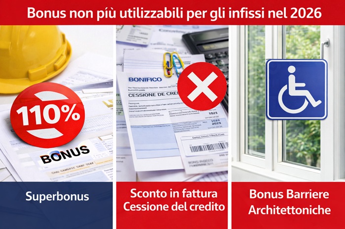 bonus infissi 2026 non utilizzabili
