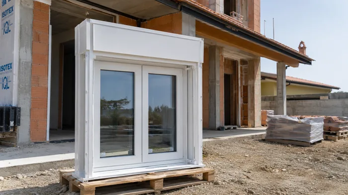 Monoblocco in PVC bianco completo - finestra integrale con cassonetto coibentato pronta per posa a secco in cantiere italiano