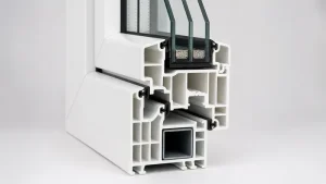 Profilo finestra Rehau PVC con 7 camere d'aria - sezione macro tecnica